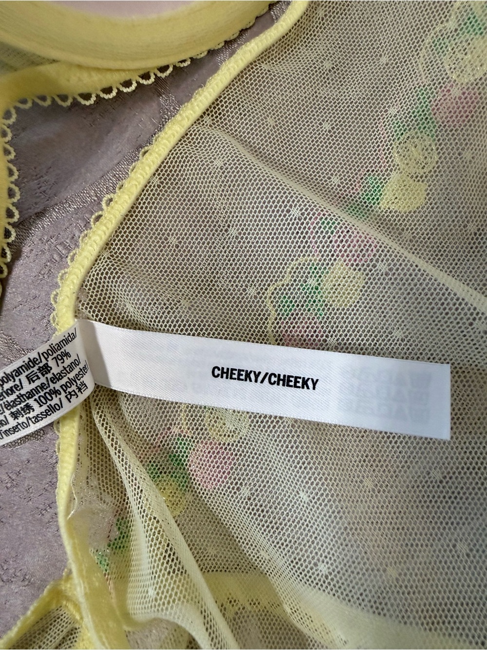 PINK Victoria's Secret Yellow Embroidered Strawberry Underwire Bra & Bikini Set - Picture 9 of 9